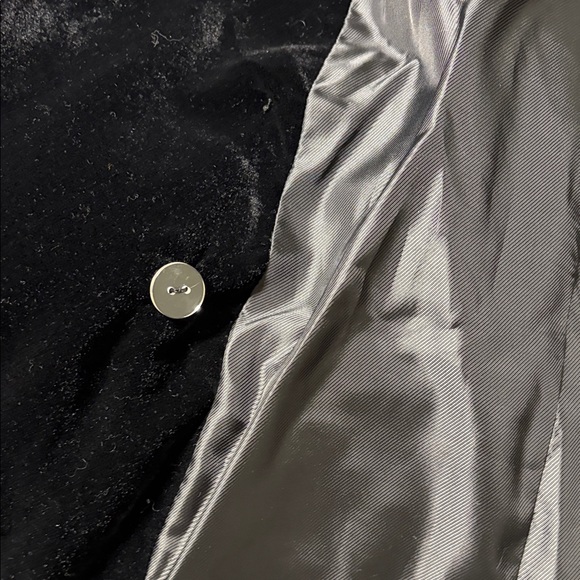 Sam Edelman Black Velvet Double-Breasted Blazer with Gold Buttons - Picture 9 of 11